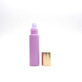 perfume lip oil serum 5ml 10ml frosted clear white glass roll on bottle with metal roller and plastic screw cap Roller-133B